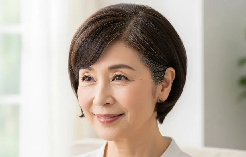 60代髪型くせ毛ショートボブで若見えするスタイルの選び方