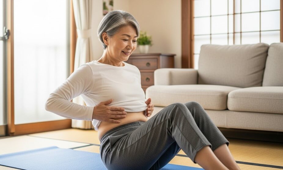 60代 お腹を引っ込める体操で下腹ぽっこりを解消しよう