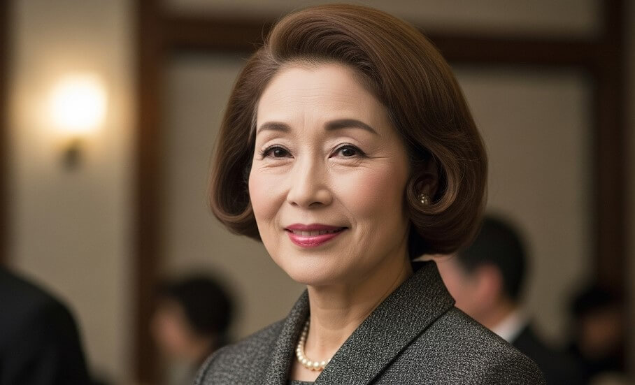 60代に似合う髪型｜ミディアムボブで前髪ありのスタイル